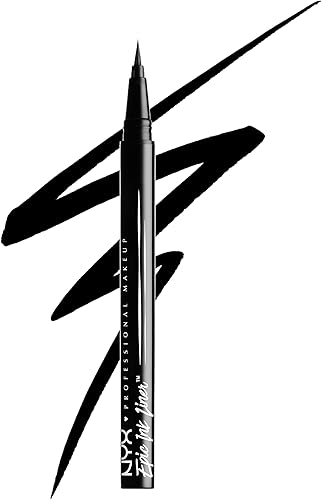 NYX Professional Makeup Epic Ink Liner Delineador de Ojos Líquido, Negro | Pincel Flexible, Trazo Preciso, Resultado Fino y N