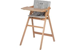 Safety 1st Cuscino Imbottito per Seggiolone Pappa Nordik in Legno, Colore Warm Gray