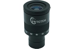SWTGTEM Oculaire Telescope Zoom, 8mm-24mm Zoom Oculaire Telescope 1,25",9 éléments 6 Groupes, Champ de Vision 40° - 60°, soulagement oculaire 17-22mm,Accessoires de Télescope Astronomie avec Lentille FMC