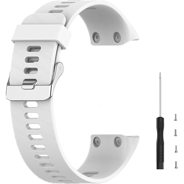 Bracelet De Montre Compatible Garmin Forerunner 35/30 – Silicone – Boucle Inox – Poids Léger – Respirant – Fermoir Réglable 139-220 Mm – Noir