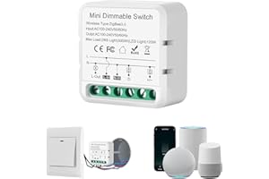 HNCY Interruptor Regulador Led Zigbee 3.0,Dimmer Regulador De Intensidad,Zigbee Dimmer Switch Compatible con Alexa, Tuya,Smart life,luces regulables, Se requiere cable neutro