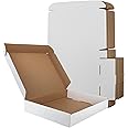 RLAVBL 25 Pack 330x254x51 mm (13x10x2 in) Shipping Boxes Small White Corrugated Cardboard Box for Packing Mailing
