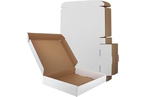 RLAVBL Boite Carton Expédition 33x25.4x5.1 cm, Lot de 25 Boites Carton en Blanche