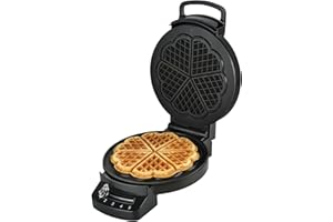 ‎HEINNER HEINNER HWF-F1200BK Waffle Iron – 1200W Power, Non-Stick Coating, Adjustable Thermostat, Vertical Storage, White, 3-Year Warranty (Black)