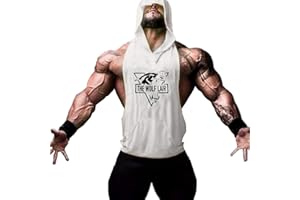 Cabeen Herren Sport Tank Top Fitness Bodybuilding Muskelshirt mit Kapuze Hoddie