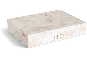 BIGSO BOX OF SWEDEN BIGSO SVERKER - Caja de almacenamiento de documentos A3 con tapa y asa, color beige