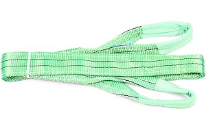 PALLIT 2x Eslinga plana 2000 kg / 2 t de capacidad de carga 6,0 m longitudes, cinta de elevación con lazo en el extremo