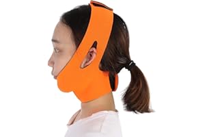 FILFEEL Maschera dimagrante per il viso, Cintura di sollevamento Viso Doppio mento Bende sottili Linea V Strumenti di perdita di peso bellezza Migliorano il muscolo massetere(arancia)