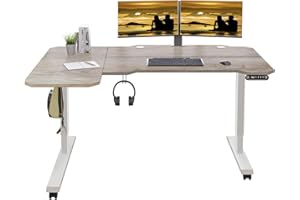 IvyIvy Scrivania regolabile in altezza - Scrivania Sit & Stand regolabile in altezza elettrica con 4 controlli di memoria (78 x 150 cm, Quercia)