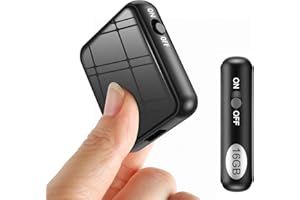 TDW Mini Diktiergerät, Mini Aufnahmegerät 16GB Diktiergerät mit Mikrofon Stimmenaktivierung Klein Abhörgerät Voice Recorder für Aufzeichnung Vorlesung Treffen Interview, Schwarz