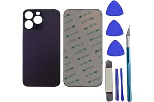 PeiDog 14 Pro Max Rückseite Glas Ersatz für iPhone 14 Pro Max Rückseite Glas Ersatz mit Reparaturwerkzeug-Set (Dunkelviolett)