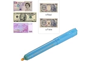 Fake Money,Entweg Multi-Function UV Light Money Counterfeit Detector Pen Mini Banknote Tester Pen Currency Cash Checker Money Fake Dollar Marker for US Dollar Euro Pound Yen Korean Won