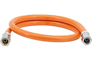 CFH Manguera de gas 80 cm 1/4" VS 453 – Manguera de repuesto y extensión para propano/butano, ideal para aparatos de barbacoa de gas y hornillos de camping, certificado DVGW