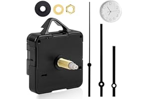 UNILLEA Silent Quartz Clock Mechanism Kit, Replacement Clock Movement, High Torque Long Shaft for DIY Wall Clocks, Includes Clocks Hands & Quartz Clocks Movement Parts for Home Office