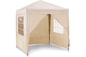 VonHaus Faltpavillon 2x2 Wasserdicht Stabil Winterfest - Pop-Up Pavillon 2x2 m mit Seiten, Warmes Partyzelt für jeden Zweck
