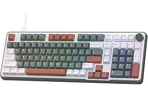 RK ROYAL KLUDGE C98 przełączniki magnetyczne klawiatura, RGB, przewodowa, dostosowane przełączniki, zielona, mieszane kolory