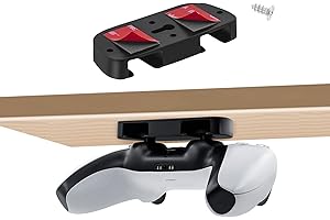 Tolesum Support de Manette sous Le Bureau pour PS5, Horizontal Support de Table pour PS4, Game Manette Under Desk Mount Holder pour PS4/PS5 Manette Accessoires, Support de Bureau pour PS5