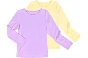 Sunny Fashion 2 Packs Chicas Parte Superior Camiseta Manga Larga Gris Rosa Uniforme Escolar 4-10 años