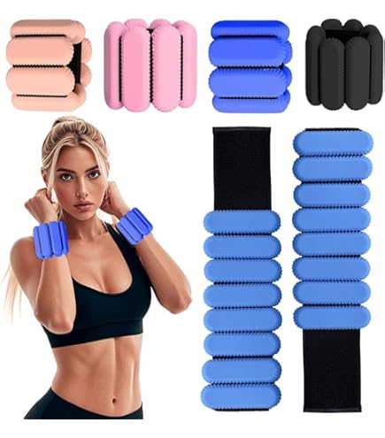 Wrist & Ankle Weights For Women And Men, 2lbs/4lbs Pairs Adjustable Silicone - View #11