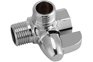 CIKONIELF Inverseur de douche 3 voies en laiton chromé G1/2" en forme de T pour bras de douche
