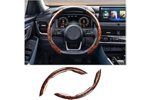 JNNJ 2 Piezas Cubre Volante, Antideslizante Transpirable Durable Volante Cubiertas, Cubre Volante Segmentado Accesorios Interiores, Universal para Coche Van Camión Camión Protector(Marrón)