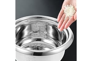 Cabilock Olla Interior De Acero Inoxidable Para Arrocera 2L Repuesto Universal Con Distribución Uniforme De Calor Para Cocción De Arroz Y Verduras Al Vapor