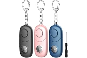 Qoosea Llavero Alarma Personal 135dB con Luz Estroboscópica para Mujeres, Niños, Estudiantes, Ancianos – Alerta de Seguridad, Autodefensa de Emergencia, Carrera Nocturna, Senderismo