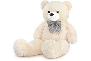 Sausudols XXL Orsacchiotto Orso di Peluche 120 cm di Altezza Giganti Orso Peluche per Fidanzata Teddy Bear Regalo per Compleanno Natale e San Valentino Bianco