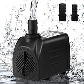 Submersible Pump, Cadrim Water Pump for Aquarium, 1200L/H 220-240V/50Hz 25W Aquarium Pump, Pond, Fountain, Swimming, Noiseles