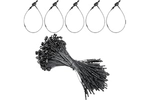 CABODYALS 2000Pcs 3.26 Inch Black Plastic Price Tags Security Snap Labels Lock Adjustable Fasteners Ring String Hang Pins Safety Ties for Retail Stores Clothing Accessories Price Diy Garden Craft