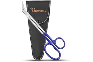 ZAMAHA UK Extra Long Handle Toenail Scissors, 19 cm Heavy Duty Stainless Steel Clippers, Podiatry Pedicure Set