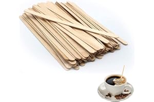VILIA Coffee Stir Sticks, 200Pcs Individually Paper Wrapped Wooden Stir Sticks, 5.5 Inch Disposable Coffee Stirrer, for Coffee/Tea/Hot Beverage/Hot Chocolate/Cold Drinks, Craft Stick