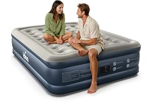 iDOO Materasso Gonfiabile Matrimoniale, Letto Gonfiabile Matrimoniale con Pompa Integrata, Gonfiaggio Rapido in 3 Minuti, Materasso Gonfiabile Adatto all'uso Domestico-203 x152 x46cm