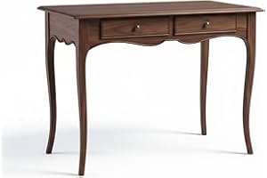 Mar.c.a. Design - Scrivania Arte Povera in Legno 105x55x78 cm 2 Cassetti - Scrittoio Vintage con Gambe a Sciabola Made in Italy