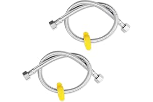 NCOALE 2 PCS Flexible Tap Connector 40 cm Flexible Pipe Tap Connector Stainless Steel Braided Hose Plumbing Fittings for Boilers Plumbing Bathrooms Kitchens