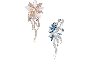 TOZBLEU 2 pcs Spille gioiello da donna,spilla da donne elegante,spille gioiello per vestiti,spilla donna,Creato Cristallo Fantasia Vintage Spilla Stile Per Le Donne Pin, Le Ragazze, Le Donne