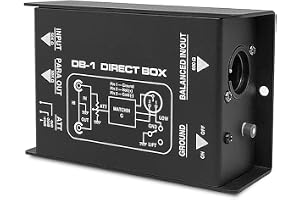 Sarini Professionell enkanalig passiv DI-Box-signalomvandlare med XLR- och TRS-gränssnitt för elgitarr och bas liveprestanda
