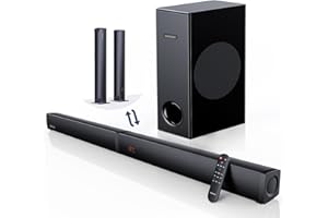 MEREDO Soundbar da 180W Soundbar rimovibile 2 in 1 per TV Soundbar da 2.1 canali con subwoofer, connessione ARC/ottica/BT 5.0/AUX 5 modalità EQ Bassi profondi 12L per home theater - 94cm