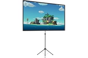 EXCELIMAGE Beamer Leinwand mit Stativ, Tragbar Projektor Leinwand 100 Zoll, 16:9, 4K HD ProjektionLeinwand, Leicht und Kompakt, tragen, Ideal für Heimkino, innen/außen Filme.