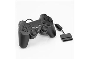 Hovlian 2 Pack PS2 Wired Controller,Double Shock Gamepad Compatible with PS2 Controller (Black)