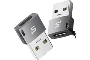 Stouchi Adaptateur USB C vers USB(2Pack),USB 2.0 Type C Femelle vers A Mâle,Chargeur Rapide et Adaptateur OTG de Synchronisation de Données pour Phone17Pro Max,Samsung Galaxy S24/S25,Chargeurs Muraux