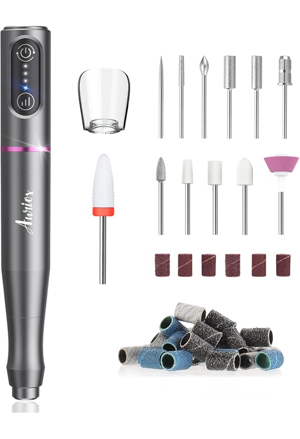 Elektrische Nagelfräser Für Gelnägel – 35000 U/min, Mit LCD-Touchscreen, Fußpedal & 6 Aufsätzen – Profi-Maniküre Für Zu Hause