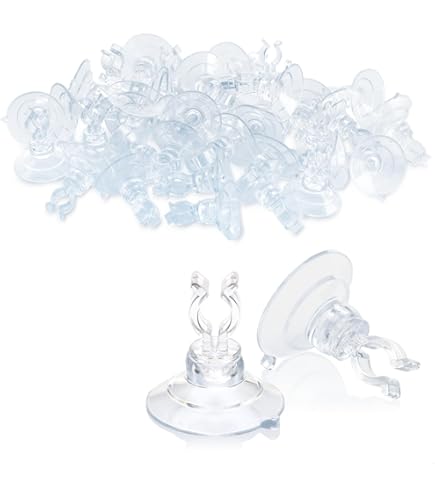 Gcstnn 50 x zuignap voor lichtketting, lichtkettingen zuignappen met kabel-sleuf, voor bevestiging van lichtketting en decoratie aan raam, transparante zuignap met noppen voor raam, 33 mm