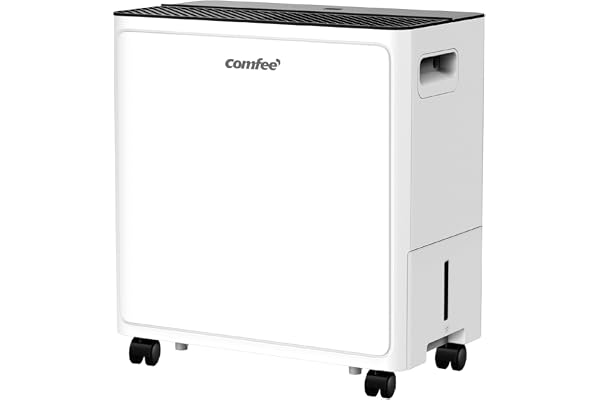 COMFEE Kraftfull avfuktare, absorberar upp till 30 l/dag, torktumlare, komfortläge, 3L tank, 24 timmars timer, perfekt för stora rum på 58–73㎡, garage, källare