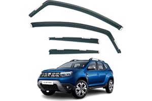 AIRFLUX Juego de 4 deflectores de viento compatibles con los modelos Dacia DUSTER MK2 2018 2019 2020 2021 2022 2023.