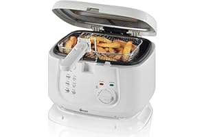 Swan SD6080N 2.5 Litre Deep Fat Fryer with Viewing Window, Easy Clean, Adjustable temperature control, 1800 W, White