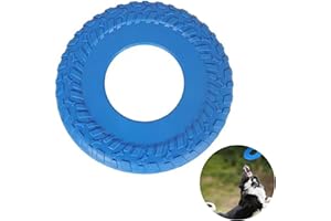 XUIGORT Interactive Dog Flying Disc Toys, Diameter 10 Inch, Pet Training Flying Saucer Toys for Both Land and Water Outdoor Play And Exercise (Blue)