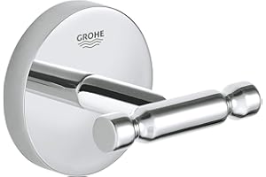 GROHE Bau Cosmopolitan - wieszak na szlafrok kąpielowy (metal, ukryte mocowanie, trwała powierzchnia), chrom, 40461001