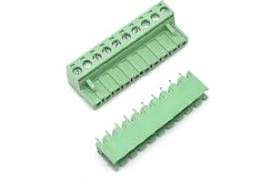 Oiyagai 10 Sets Connecteurs Bornier à Vis PCB – Bloc Terminal 10 Broches, Pas 5.08 mm, Male + Femelle, 300V 15A pour Alimentation, Signal, DIY & Projets Électroniques
