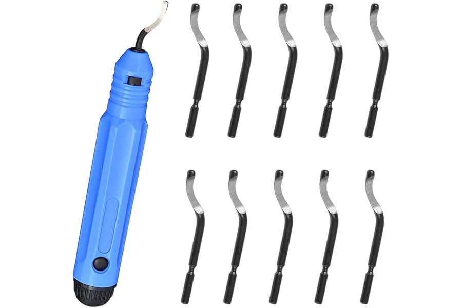 11-Piece Deburring Tool Kit - Durable Hand Tools for Metal, Pipe and Plastic, Great for DIY and Professional Use